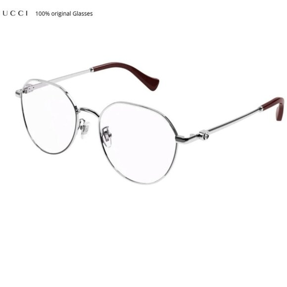 NEW GUCCI GG1145O 004 EYEGLASSES SILVER WOMEN GUCCI EYEWEAR - Picture 1 of 3